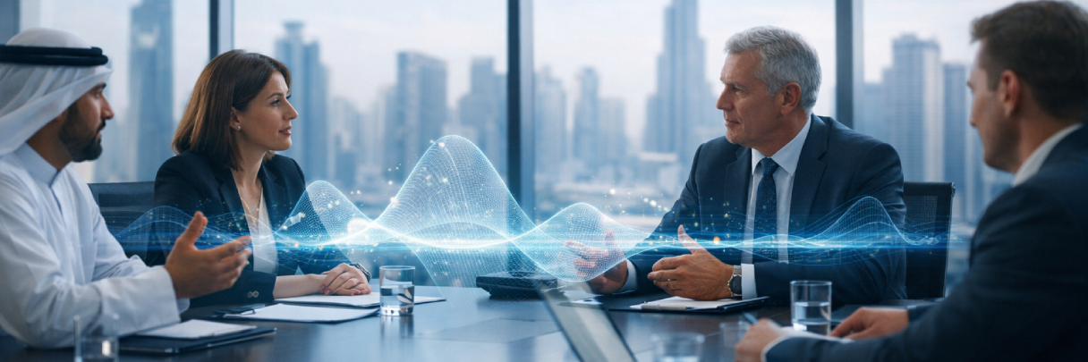 AI speech recognition in a Dubai corporate meeting