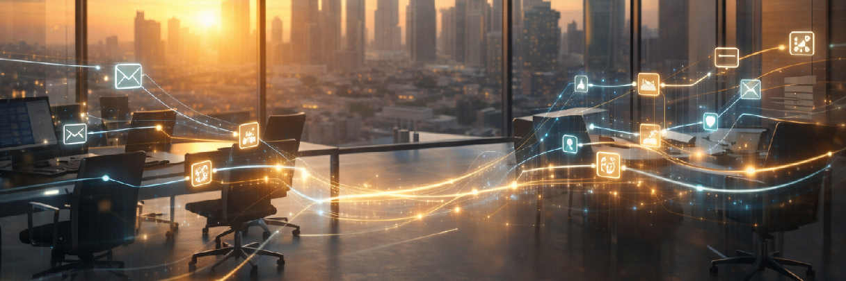 AI system automating daily business tasks